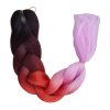 Jumbo Braids D7 čierna-bordová-červená-svetlá fialová ombré kanekalon