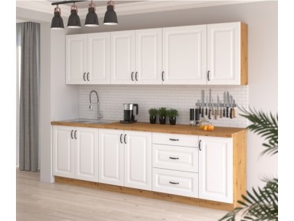 Kuchyňská linka Stilo WHAR bílá + Artisan - Sestava 3