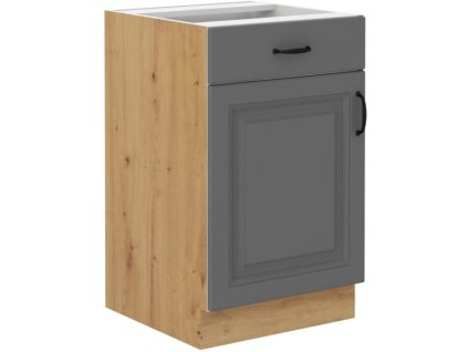 Kuchyňská skříňka Stilo DustGRAR - dolní 50 D 1F 1S dvířka + šuplík, Dust Grey + Artisan