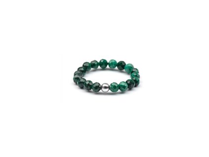 13007 mineralni prsten se zelenym malachitem pol r07 velikost 57 60 1 40 g