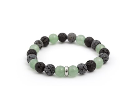 13031 koralkovy naramek z lavoveho kamene a avanturinu mink99 velikost 17 cm