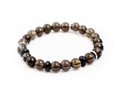 13034 koralkovy naramek ze zahnedy a onyxu mink94 velikost 17 cm