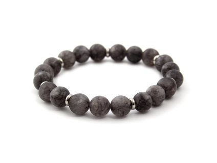 13037 koralkovy naramek z sedeho jadeitu mink87 velikost 17 cm