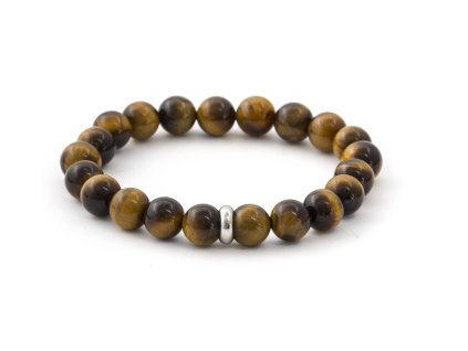 Korálkový náramek z tygřího oka MINK110 (Velikost 17 cm)