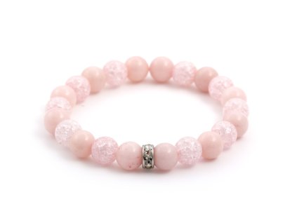 13142 mineralni koralkovy naramek z jadeitu a syntetickeho kristalu mink04 17