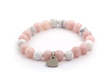 13145 mineralni koralkovy naramek z jadeitu a howlitu mink05