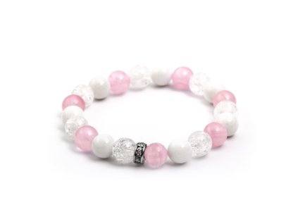 13169 mineralni koralkovy naramek z jadeitu a kristalu mink104 17