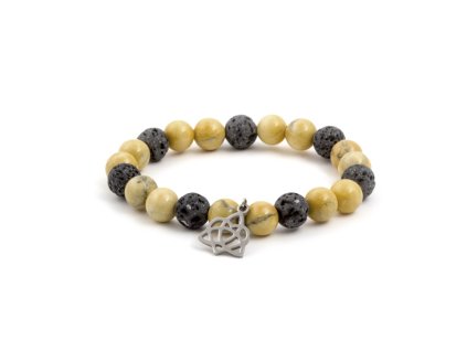 13178 mineralni koralkovy naramek lavoveho kamene a howlitu mink107 17