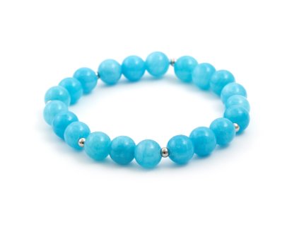13199 mineralni koralkovy naramek z kalcitu azuroveho mink12 17