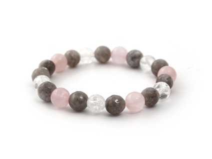 13208 mineralni koralkovy naramek z ruzeninu jadeitu a kristalu mink125 17