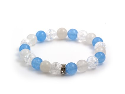 13265 mineralni koralkovy naramek z jadeitu a kristalu mink15 17