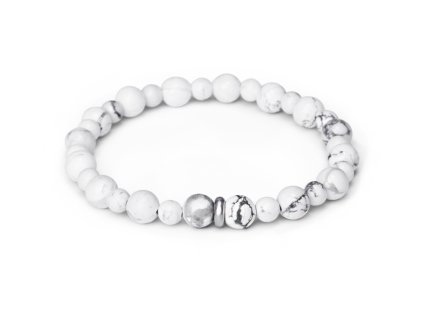 13286 mineralni koralkovy naramek z bileho howlitu mink156 17