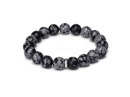 Korálkový náramek z obsidiánu MINK157/20