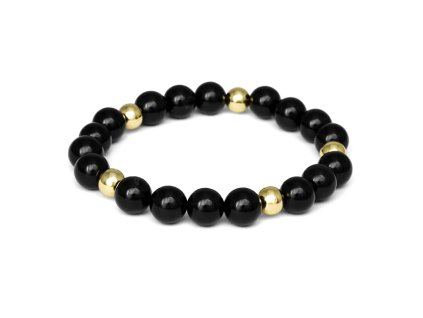 13313 mineralni koralkovy naramek z cerneho onyxu mink164 21