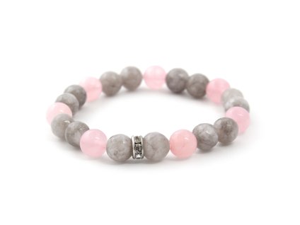 13331 mineralni koralkovy naramek z jadeitu a ruzeninu mink18 17