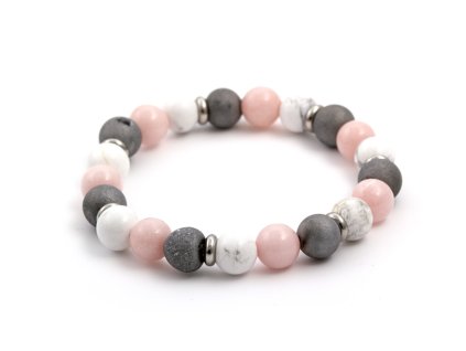 13370 mineralni koralkovy naramek z jadeitu achatu a howlitu mink34