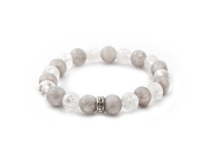 13397 mineralni koralkovy naramek z jadeitu a kristalu mink43 17