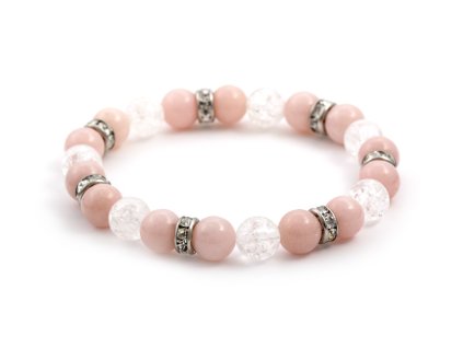 13427 mineralni koralkovy naramek z jadeitu a praskaneho kristalu mink67 18