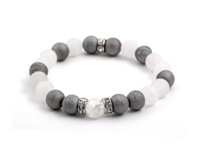 13448 mineralni koralkovy naramek z druzy achatu a kristalu mink75 17