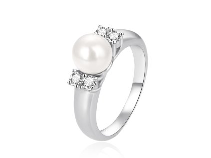 14684 puvabny stribrny prsten se zirkony a perlou agt r07w p velikost 52 3 14 g