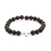 13061 koralkovy naramek z lavoveho kamene a hematitu mink61 velikost 17 cm