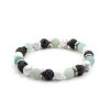 13091 koralkovy naramek z amazonitu lavoveho kamene a howlitu mink36 velikost 17 cm