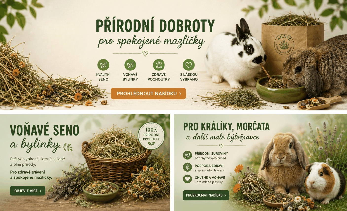 Přírodní dobroty - pro králíky a morčata