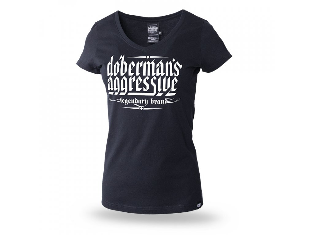 Dámské tričko s výstřihem do V Doberman’s Large Logo