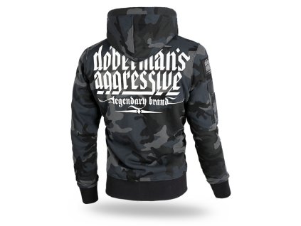 Mikina s kapucí se zapínáním na zip Dobermans Classic Logo, vel. XL