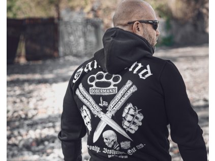 ONE CREW GANGLAND szőrmével és kapucnival ellátott pulóver