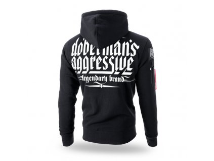 Mikina s kapucňou so zapínaním na zips Dobermans Classic Logo