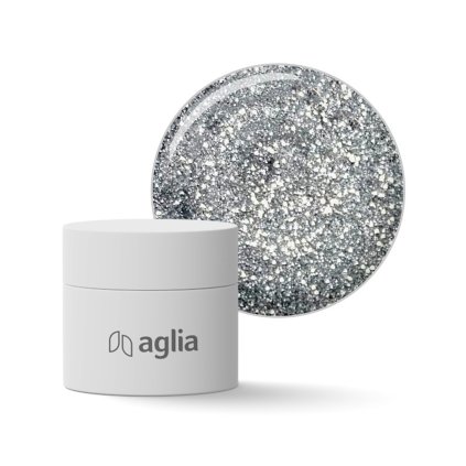 SILVER GLITTER barevný UV gel AGLIA