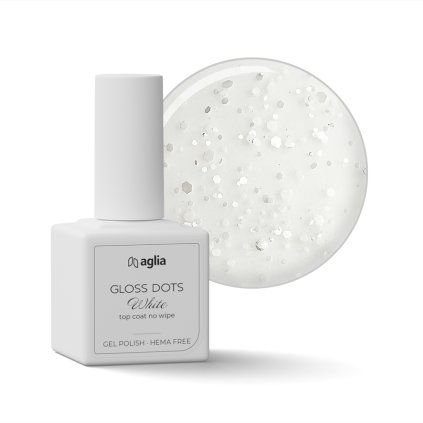 GLOSS DOTS White No Wipe Top Coat AGLIA