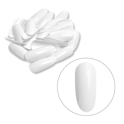 OVAL White nail art tips AGLIA