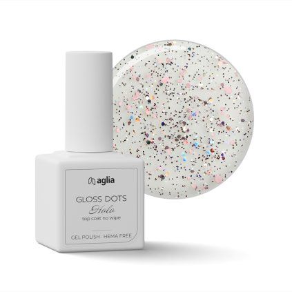 GLOSS DOTS Holo no wipe top coat AGLIA