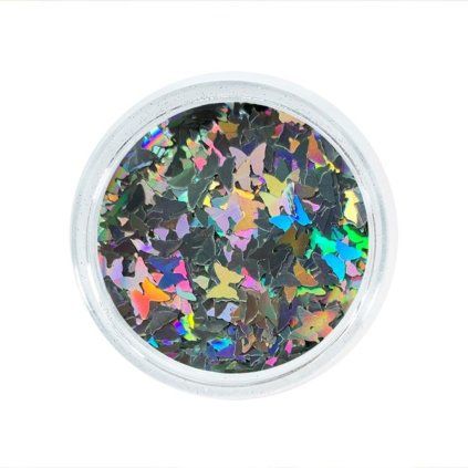 EXTREME SILVER BUTTERFLY glitter per unghie AGLIA