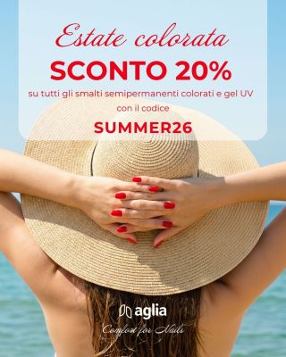 ☀️ ESTATE A COLORI CON AGLIA ☀️ I colori fanno parte dell’estate. Che amiate le delicate tonalità nude, i colori estivi...
