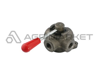 Vysokotlaký 4/3 cestný kulový přepínací kohout 35L 3/8" Centrálně otevřený