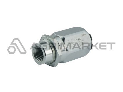 Dvoucestný škrticí sudový hydraulický ventil VRB 3/8" s přesnou regulací. Průtok: 45 l/min, max. tlak: 300 bar