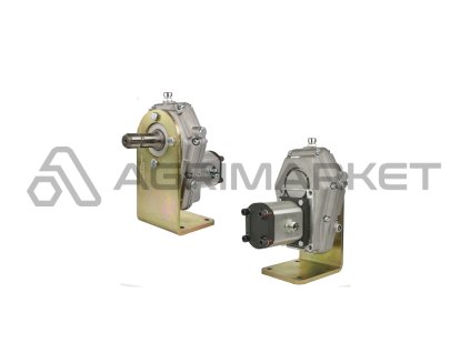 Převodovka s hydraulickým čerpadlem a držákem připevněným k základně