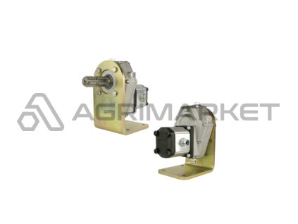 Převodovka s hydraulickým čerpadlem a držákem připevněným k základně