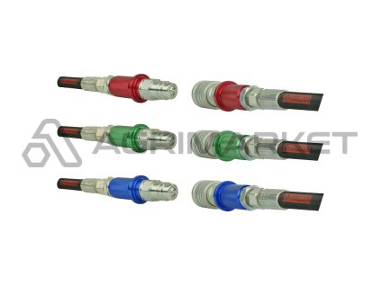 Tři sady rychlospojek M22x1,5 zástrčky + zásuvka s barevnými značkami ISO