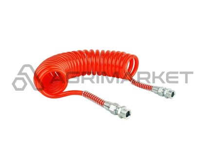 Červené spirálová pneumatická, M22x1,5, délka 5 m, vyrobená z polyethylenu.