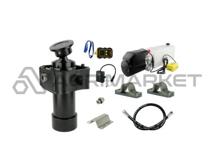 Hydraulika pro sklápěcí přívěs. Sada sklápění k 7T + 24V napájecí zdroj s bezdrátovým ovládáním + zdvih 910 válec