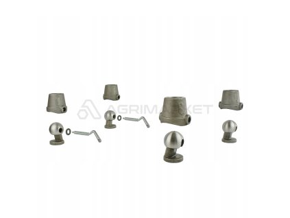 18332 kompletni sada ctyr hnizdo s kulovych o prumeru 75 mm pro sklapeni privesu prepravky nebo skrine do hmotnosti 8 tun