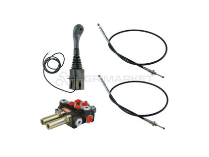 22514 2dilna hydraulicka sada pro joystick nakladace 1 tlacitko 2x 1 5m kabel 2sekundovy rozdelovac 40l