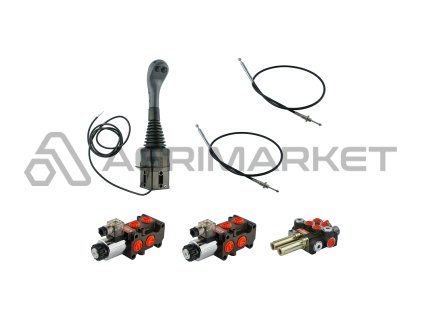 4sekce hydraulick  sada: 40L rozvaděč s plovoucí sekce + dva 6/2 solenoidov‚ ventily + joystick se dvěma tlačítky + dva 2m kabely