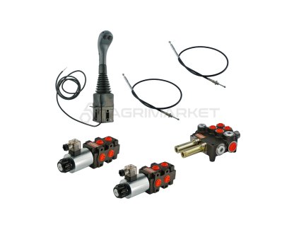 22703 4sekce hydraulick sada 80l rozvadec s plovouci sekce dva 6 2 solenoidov ventily joystick se dvema tlacitky dva 2 5m kabely