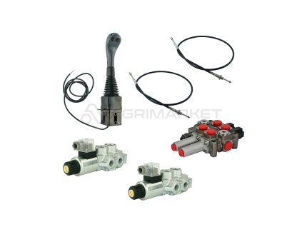 22811 4sekce hydraulick sada 60l rozvadec s plovouci sekce dva 6 2 elektromagnetick ventily joystick se dvema tlacitky dva 1m kabely