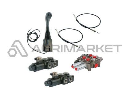 4sekce hydraulick  sada: 90L rozvaděč s plovoucí sekce + dva 6/2 solenoidov‚ ventily + joystick se dvěma tlačítky + dva 1,5m kabely